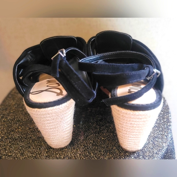 EUC Sam Edelman black wedged sandals Size 10 - Picture 5 of 5